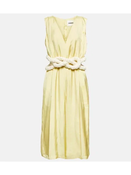 Salopetă Jil Sander din satin galben