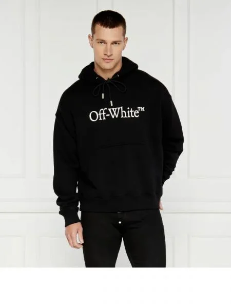 OFF-WHITE Hanorac BIG BOOKISH SKATE | Oversize fit alb