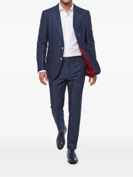 Costum Brunello Cucinelli cu rever albastru
