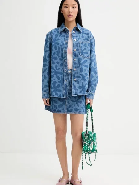 Marimekko fustă din denim albastru