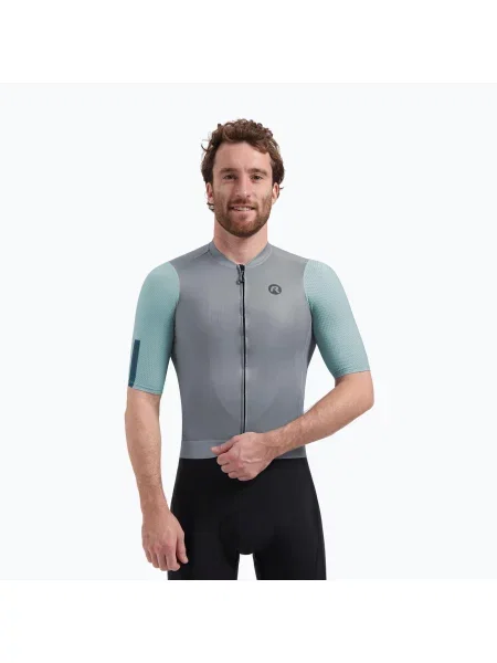 Футболка велосипедна Rogelli Fast grey/dusty teal/teal сіра