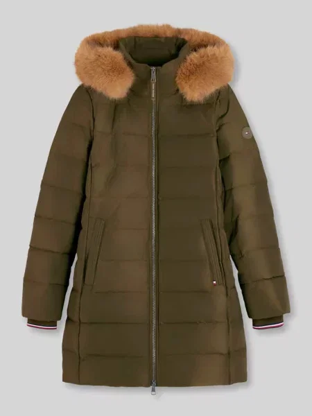 Płaszcz pikowany z kaptur ze sztucznego kożuszka model TYRA' Tommy Hilfiger