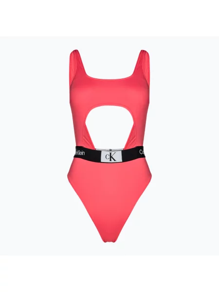 Дамски бански костюм от една част Calvin Klein Cut Out One Piece-RP calypso coral розово