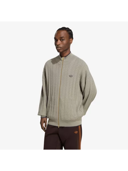 Пуловер adidas Firebird Cable Knit Track Top Silver Pebble XL