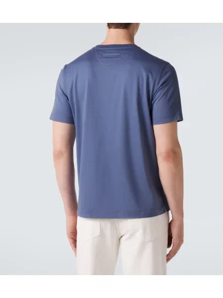 Tricou Zegna din jerseu albastru