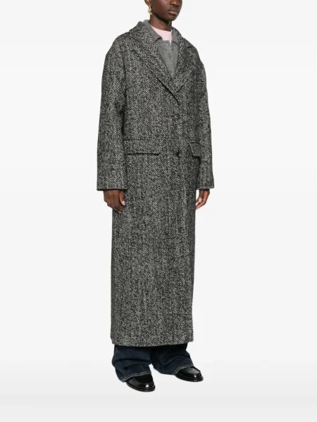 Palton Tagliatore cu model herringbone negru