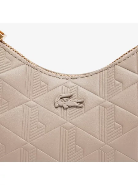 Кожаная сумка Lacoste бежевая