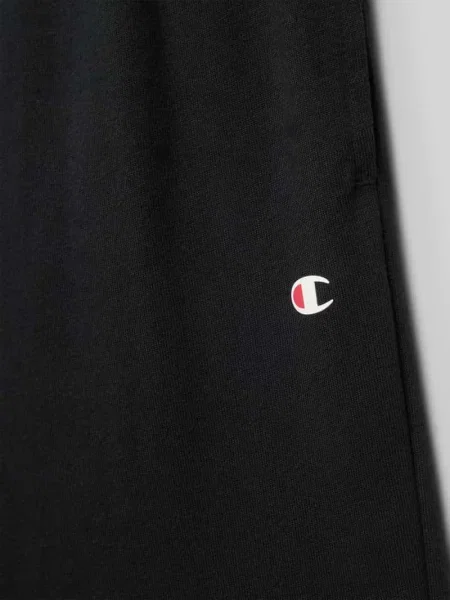 Szorty z dzianiny dresowej o kroju regular fit z nadrukiem z logo Champion czarne