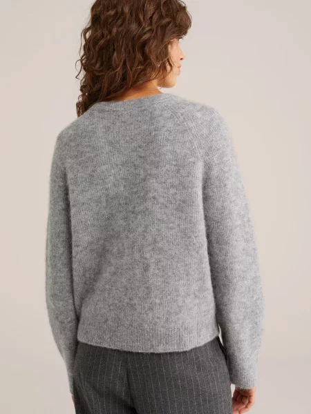 WE Fashion Geacă tricotată deschis gri