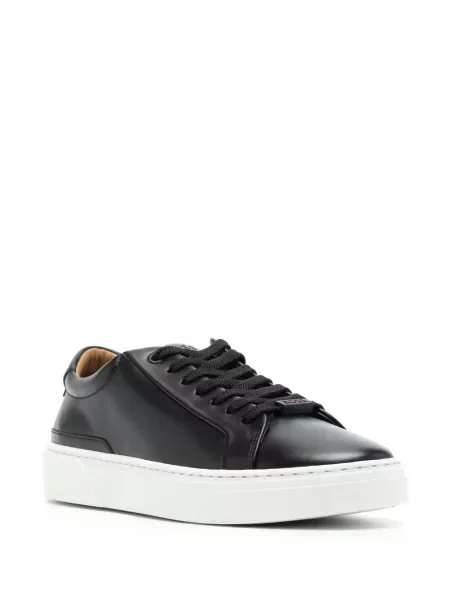 Sneakerși Boss din piele negru