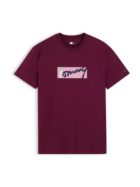 Tommy Jeans Tricou bleumarin / mov mură roz