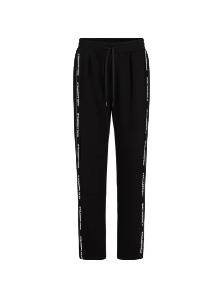 Pantaloni Karl Lagerfeld alergare cu autograf negru