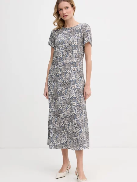 Weekend Max Mara rochie de mătase CRESPO albastru