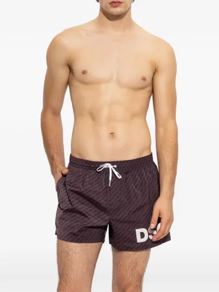 Slip de baie Dsquared2 cu imagine cu cordon violet