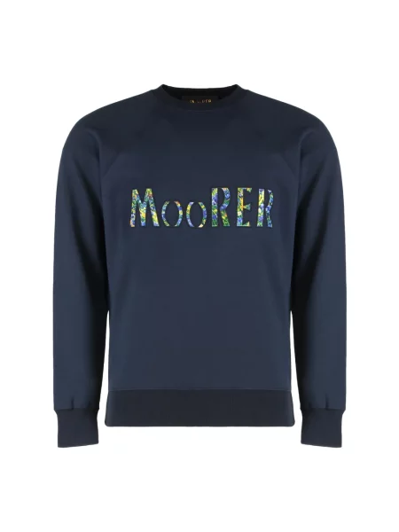 Bluza Moorer z logo niebieska