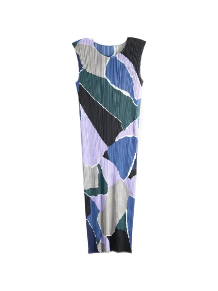 Rochie midi Pleats Please Issey Miyake cu imagine cu imprimeu abstract violet