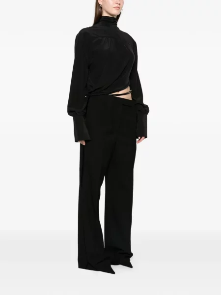 Cu centură salopetă Tom Ford de mătase negru