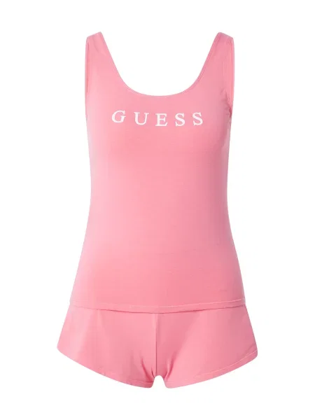 GUESS Pantaloni scurți CARRIE roz pitaya alb