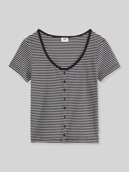Levi's T-shirt z AUSTEN BUTTON THROUGH SS czarna