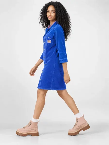 Rochie Freeman T.porter de catifea albastru