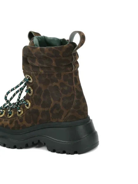 Botine Kurt Geiger London cu model leopard de cristal maro