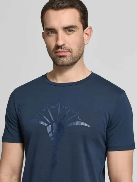 T-shirt z nadrukowanym motywem Joop! Collection granatowa