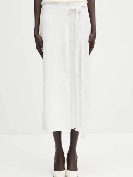 Wales Bonner spódnica Antille midi prosta biały