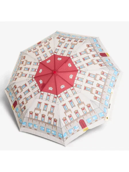 Parasol Moschino z nadrukiem biały
