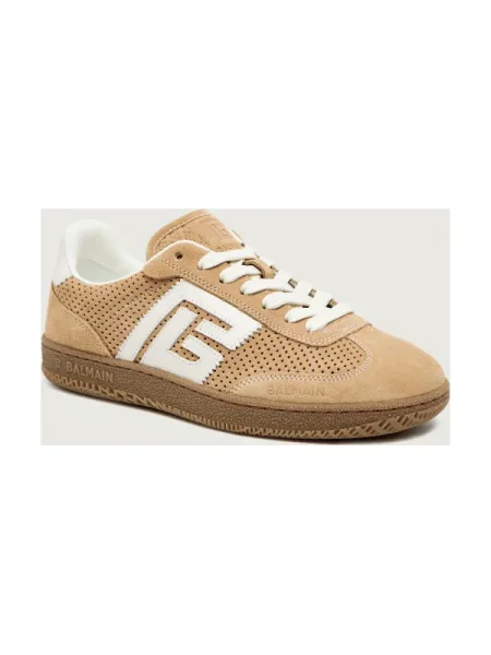 Balmain Sneakers | piele întoarsă bej
