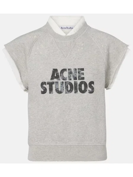 Top Acne Studios polarowy z autografem szary