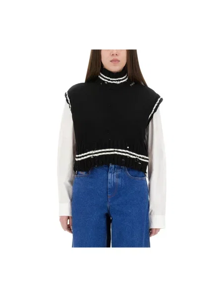Dzianinowa kamizelka Marni czarna
