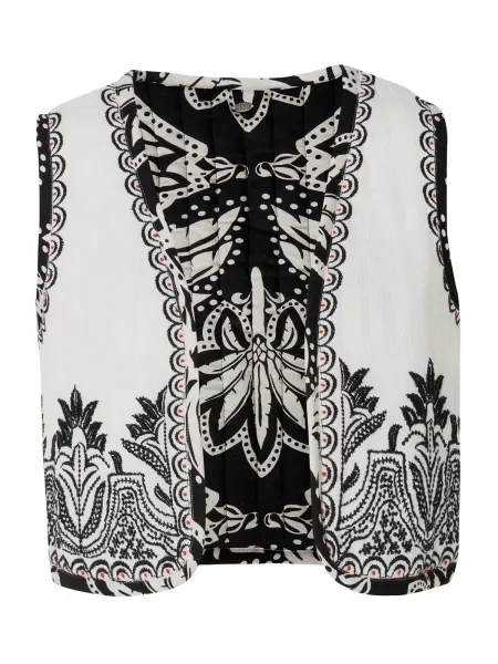 KOROSHI Brezrokavnik svetlo roza / črna / off-bela bela