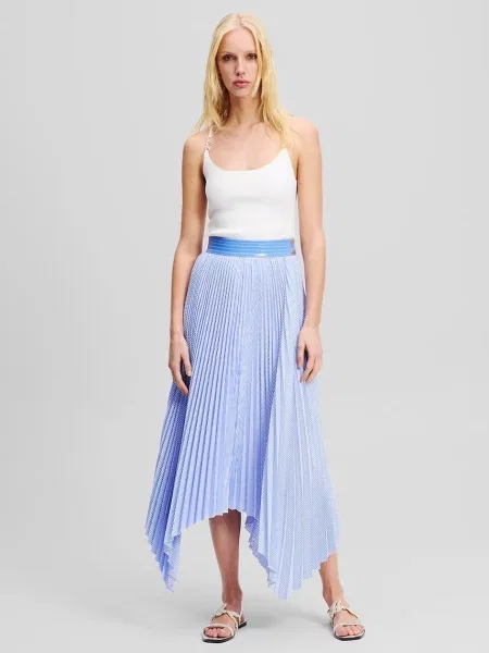 Karl Lagerfeld fustă midi evazati albastru