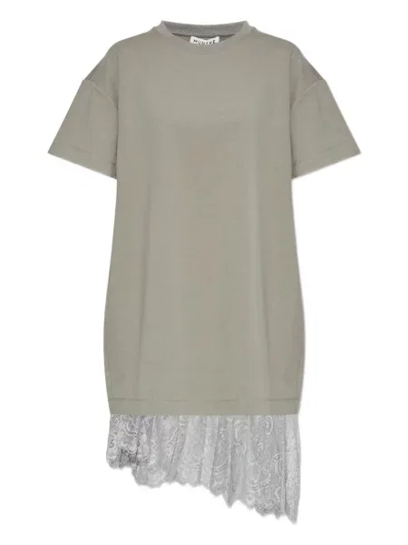 Rochie mini Munthe din dantelă de costum gri