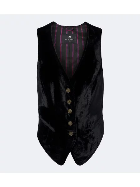 Vestă Etro de catifea negru