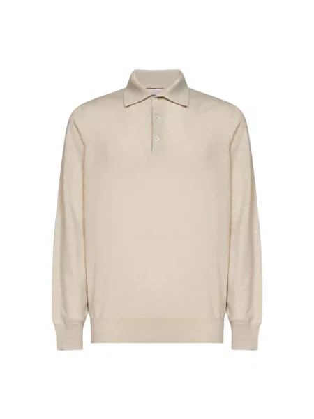 Sweter Brunello Cucinelli z kaszmiru beżowy