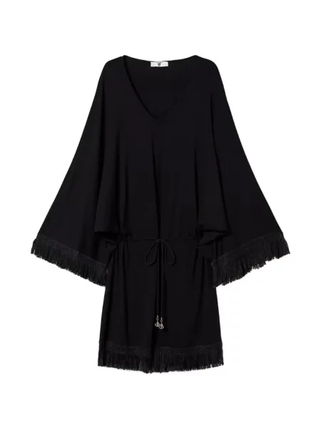 Top Twinset cu franjuri negru