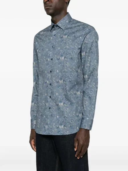Μακρύς πουκάμισο Etro με σχέδιο paisley μπλε