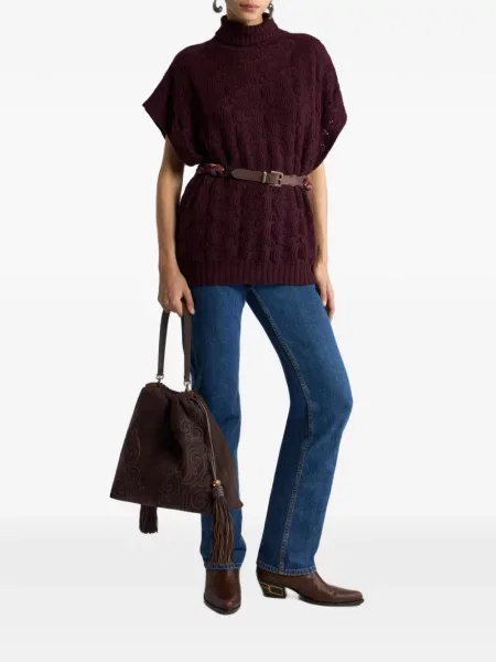 Vilnonis golfas Etro su paisley raštu violetinė