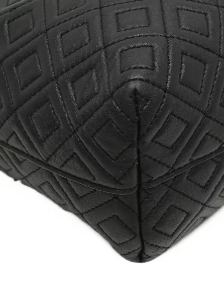 Matlasat geantă shopper Tory Burch din piele negru