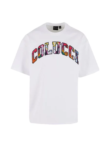 Colucci Tricou College Logo albastru / galben / roz / roșu alb