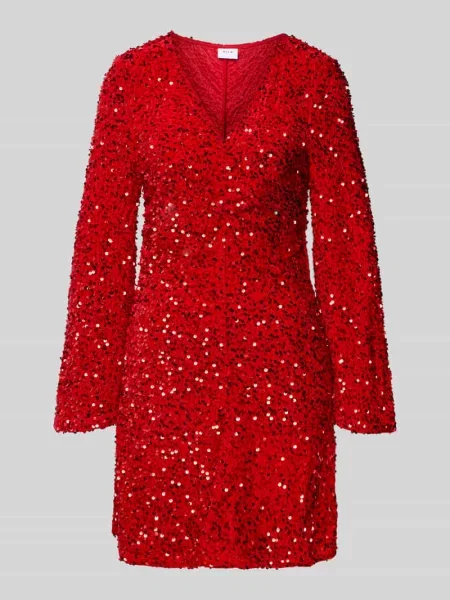 Sukienka mini z cekinami model ‘BARINA’ Vila czerwona