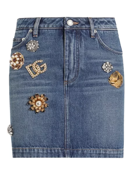 Fustă din denim Dolce & Gabbana albastru