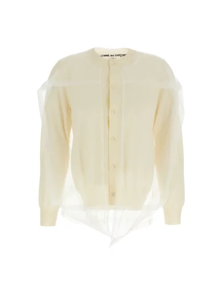 Kardigan Comme Des Garcons wełniany biały