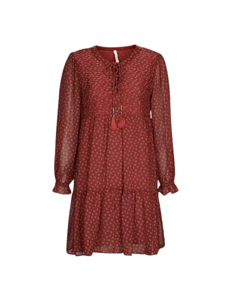 Denim obleka Pepe Jeans rdeča