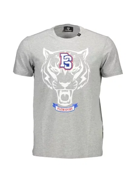 Tricou sport Plein Sport cu decolteu rotund gri