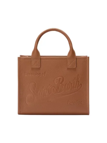 Torebka skórzana Mc2 Saint Barth do kolan brązowa