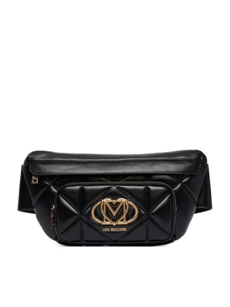 Love Moschino pasna torbica iz umetnega usnja črna
