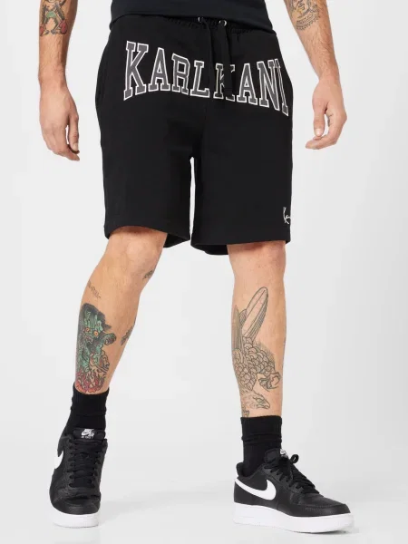 Karl Kani Pantaloni gri / negru alb