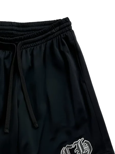 Mrežaste kratke hlače Chrome Hearts s uzorkom srca crna